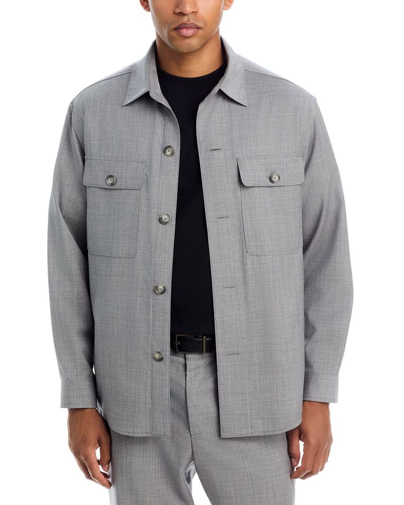 主任者 メンズ トップス プルオーバー BOSS P-Carper Pocket Overshirt Open Grey 薄墨色