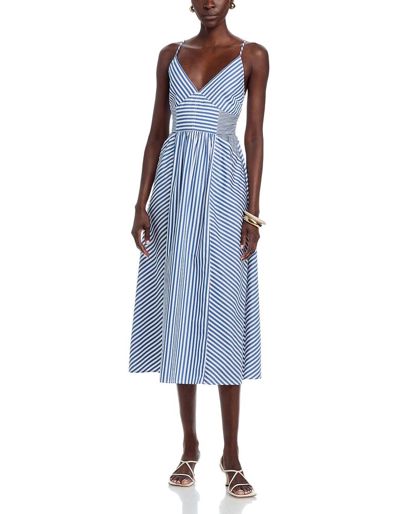 タニアテイラー レディース トップス 衣裳 Tanya Taylor Vivien Dress Optic White/French Blue 白いこと
