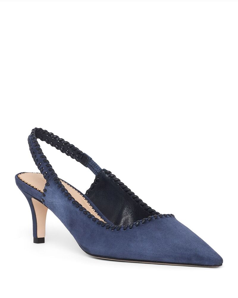 サンク セプト レディース シューズ パンプスエード Cinq Sept Women\u0027sylvie Suede Slingback Pumps Navy 米国海軍