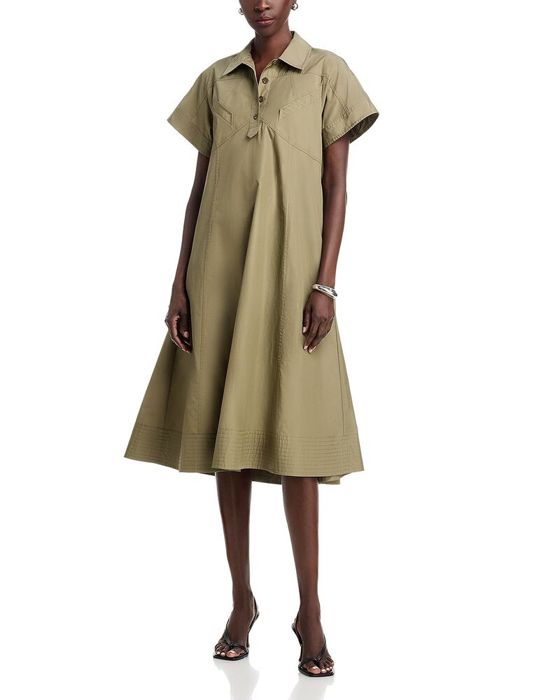 スリーワンフィリップリム レディース トップス 衣裳 MIDI 3.1 Phillip Lim Poplin Trapeze Midi Dress Burnt Olive オリーブ
