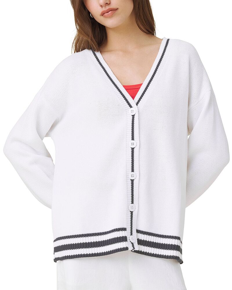 スプレンディット レディース アウター ジレー Splendid Catch of the Day Cardigan White/Navy/Firework 白いこと
