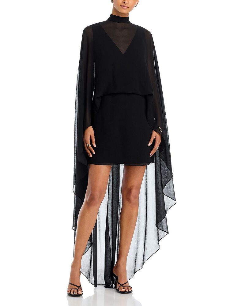 ウンガロ レディース トップス 衣裳 ケープ目論む 旗がしら ケープ Ungaro Esme Cape Dress Black 黒いこと