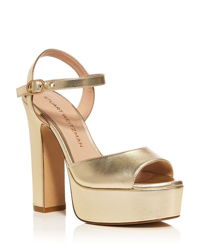 スチュアート ワイツマン レディース シューズ サンダル プラットホーム Stuart Weitzman Women\u0027s Reade Platform Sandals Light Gold ゴールド