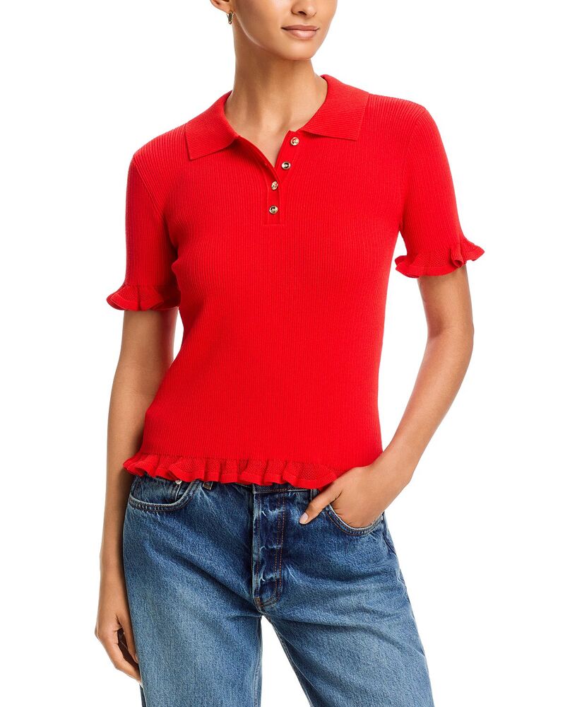 ティー・タハリ レディース トップス スポーツシャツ Tahari Half Placket Polo Bright Poppy