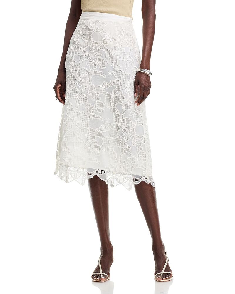 シムカイ レディース 下つ方スコート スピード競技 SIMKHAI Elissa Lace Skirt Ivory 象牙色
