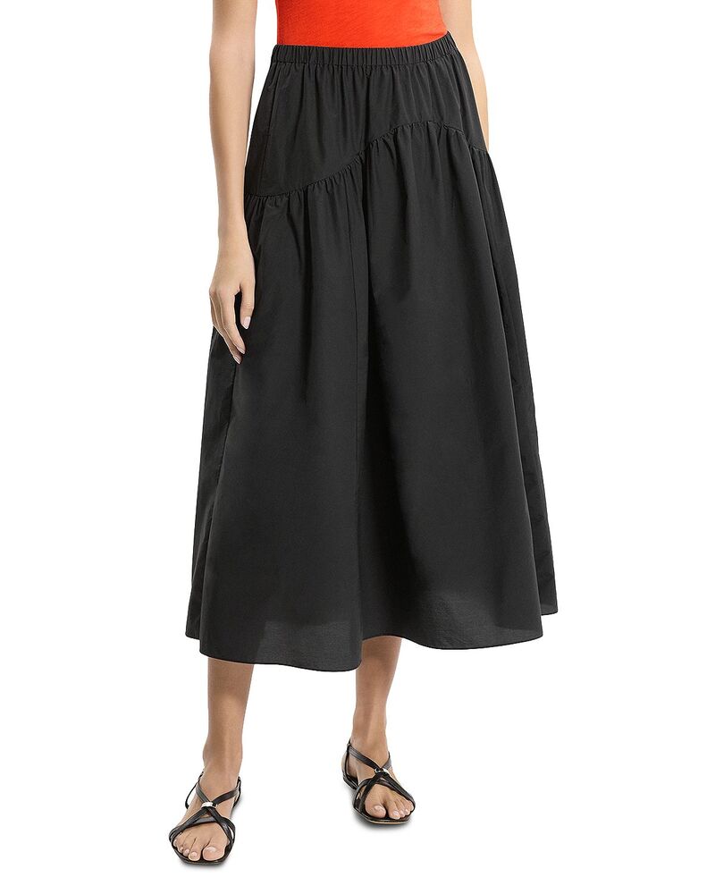 行動論理 レディース 下つ方スコート MIDI Theory Seamed Yoke Midi Skirt Black 黒いこと
