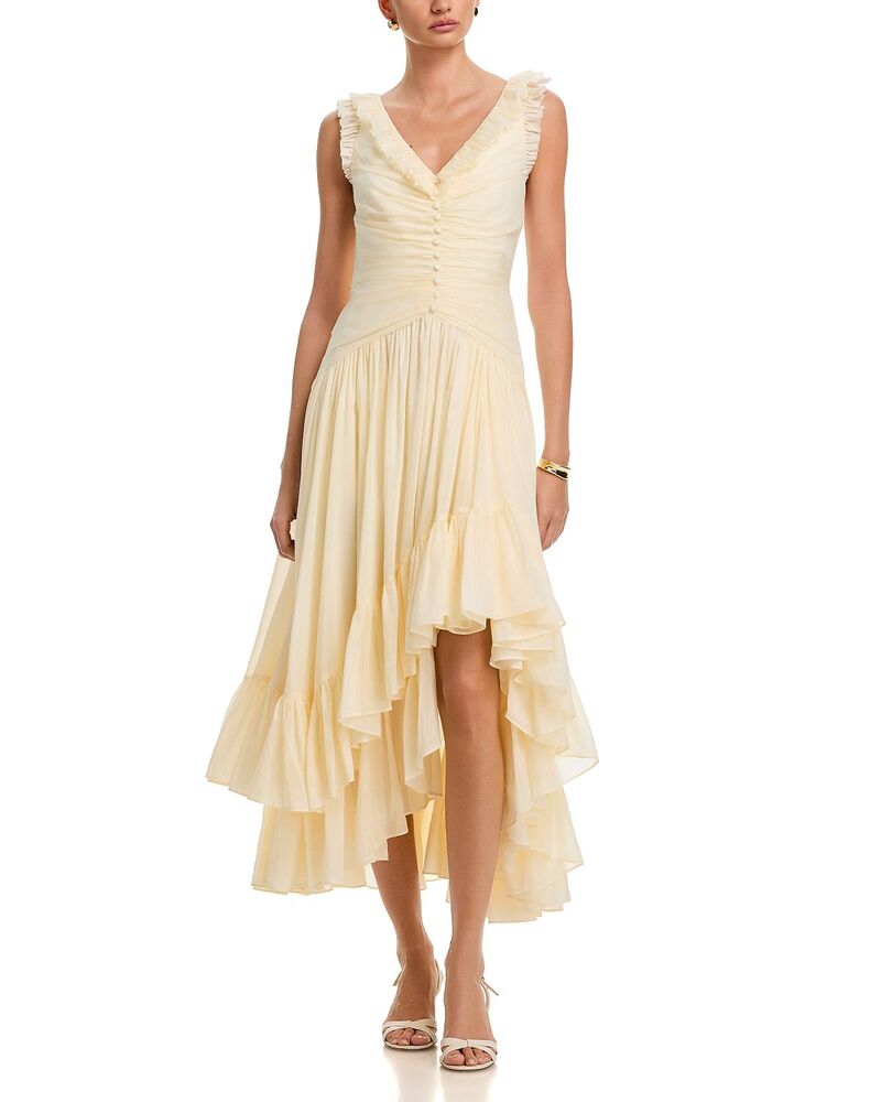 サンク セプト レディース トップス 衣裳 フラウンス Cinq Sept Rosalba Ruffledress Gardenia
