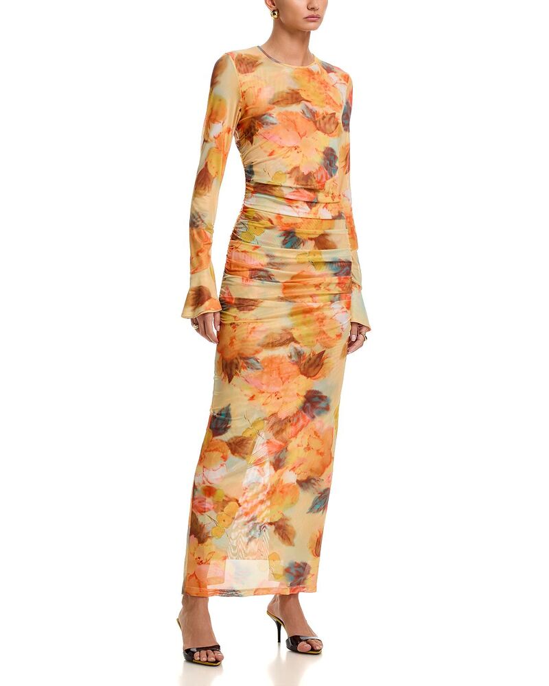 サンク セプト レディース トップス 衣裳 お花柄 お花 Cinq Sept Watercolor Floral Neriah Dressmoke Sand 人煙