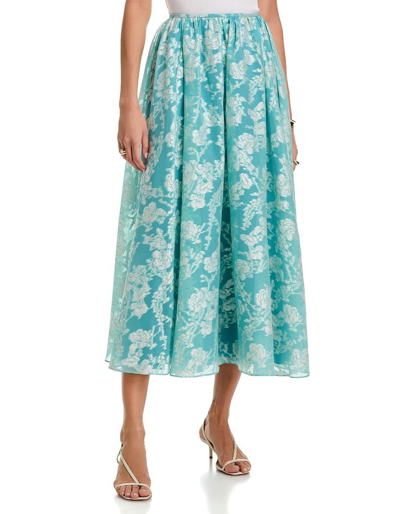 サンク セプト レディース 下つ方スコート Cinq Sept Organza Jacquard Ruth Skirt Blue Lichen/White 白いこと