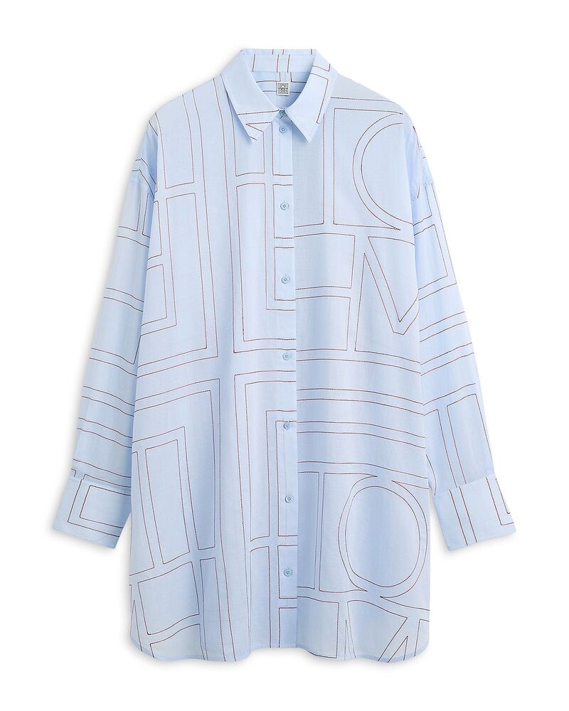 トーテム レディース トップス プルオーバー TOTEME Monogram Long Summer Shirt Sky/Red 赤いこと
