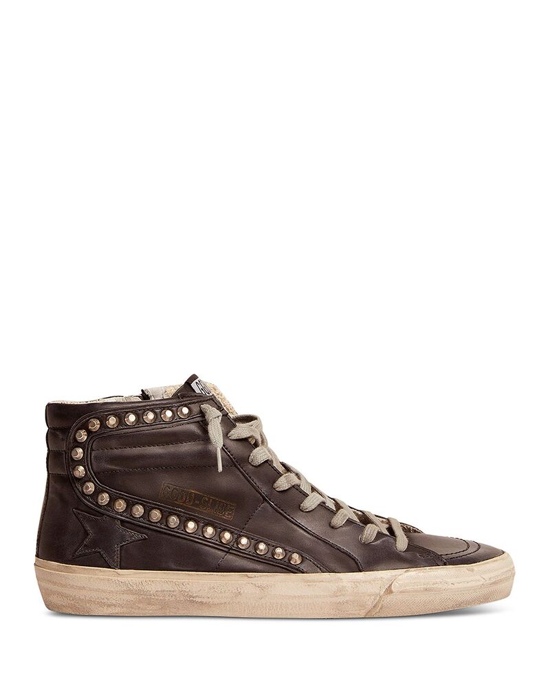 ゴールデングース メンズ シューズ スニーカー Golden Goose Men\u0027slide High Top Sneakers with Studs Black 黒いこと