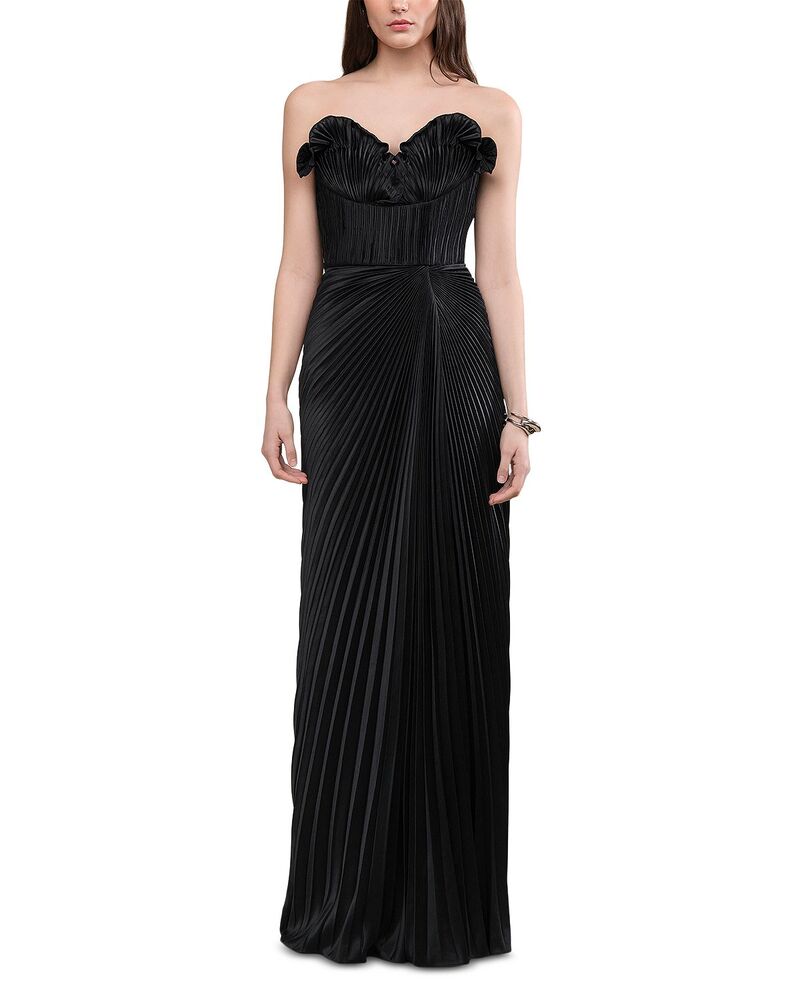 アムール レディース トップス 衣装 筋目 Amur Kaylani Pleated Gownavy 米国海軍