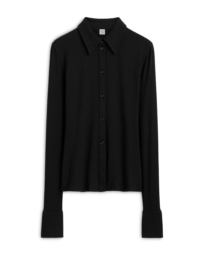 トーテム レディース トップス プルオーバー プルオーバー TOTEME Fitted Jersey Shirt Black 黒いこと