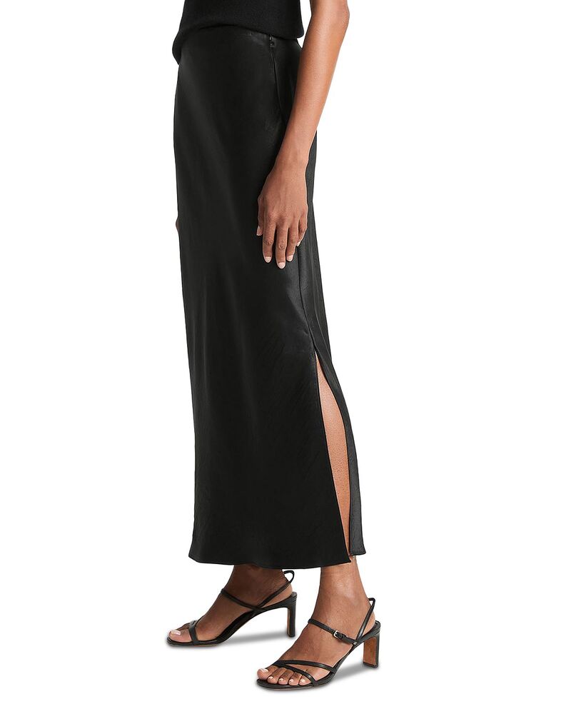 ヴィンス レディース 下つ方スコート 傍え細長い切口 Vince Side Slit Slip Skirt Black 黒いこと
