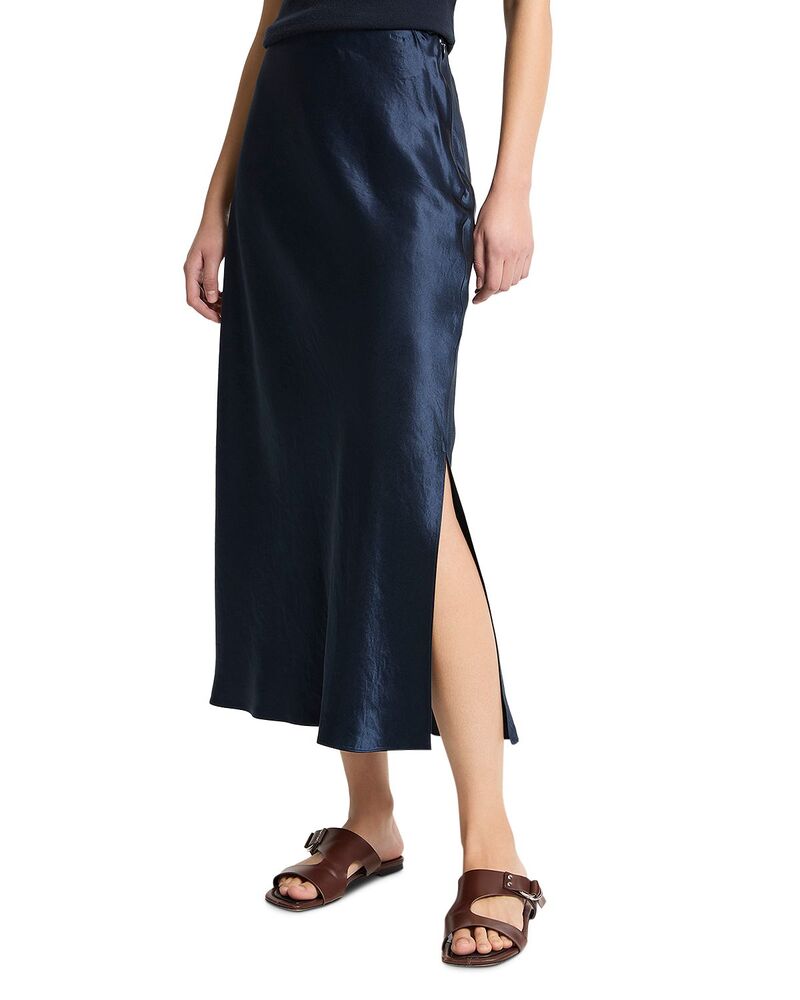 ヴィンス レディース 下つ方スコート 傍え細長い切口 Vince Side Slit Slip Skirt Coastal