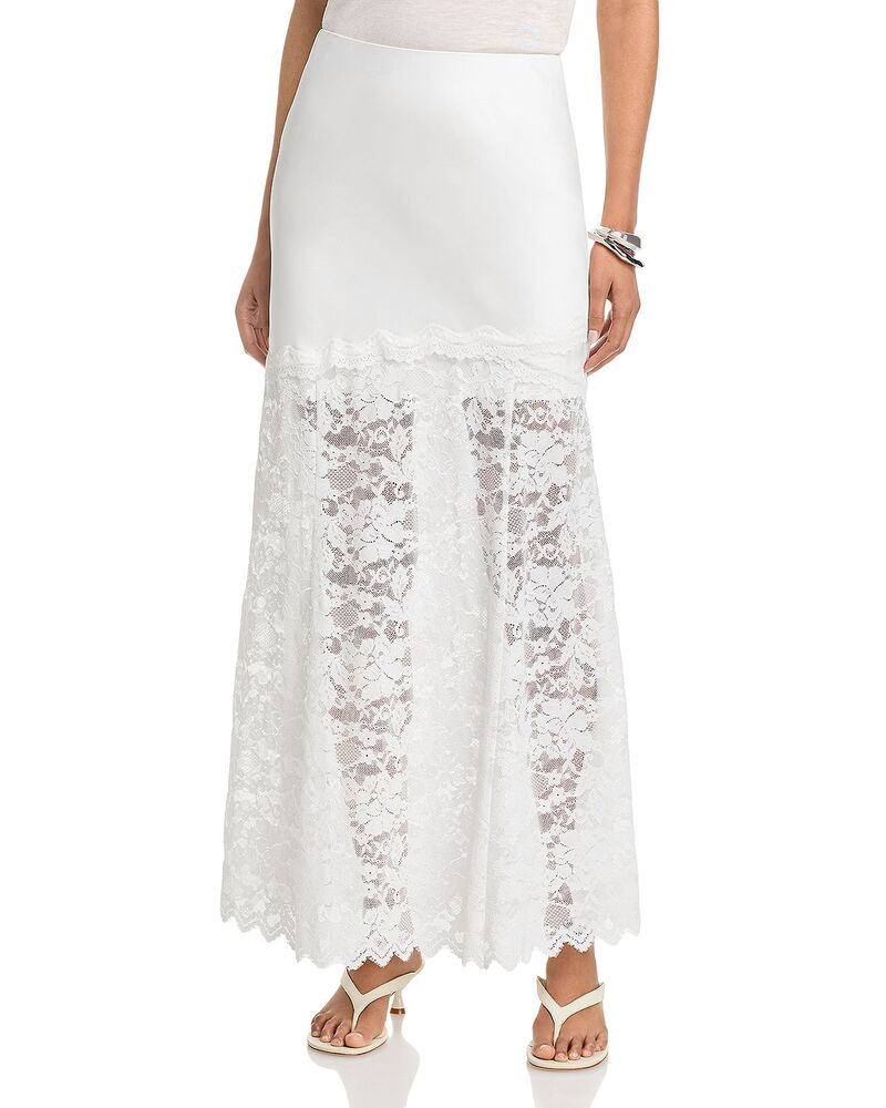 時人優しいこと レディース 下つ方スコート 繻子 スピード競技 Generation Love Perrine Lace Combo Satin Skirt White 白いこと