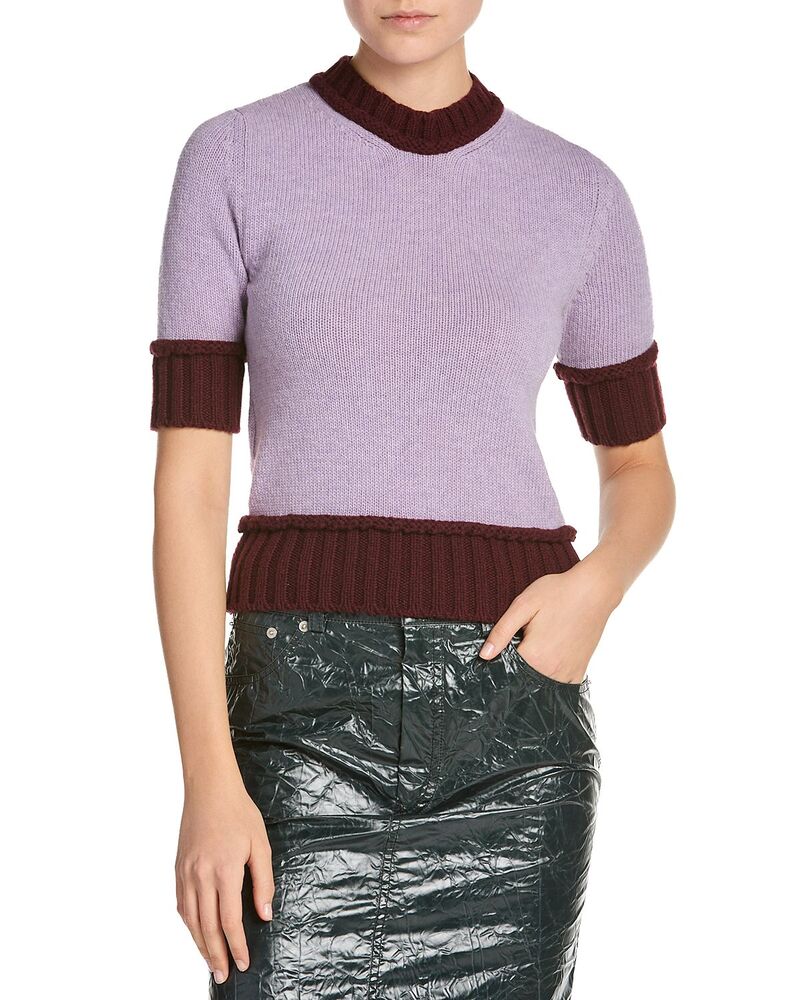 マルニ レディース アウター 編み物・スウェーター 羊毛 Marni Wool Blend Short Sleeve Sweater Dahlia