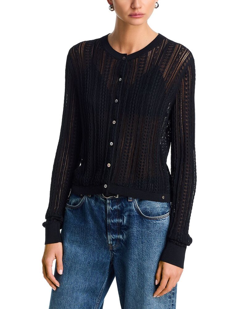 アニービン レディース アウター ジレー Anine Bing Moni Crop Cardigan Black 黒いこと