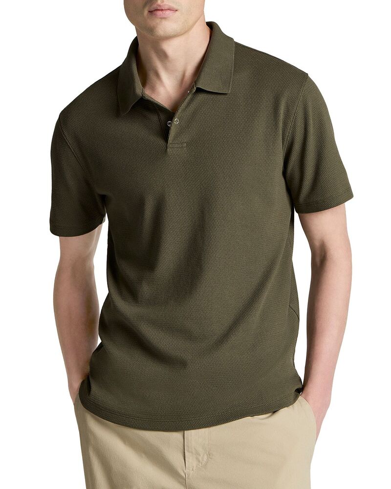 ヴィンス メンズ トップス スポーツシャツ メッシュ 編み物 Vince Mesh Knit Snap Short Sleeve Polo Coulter Green 緑であること