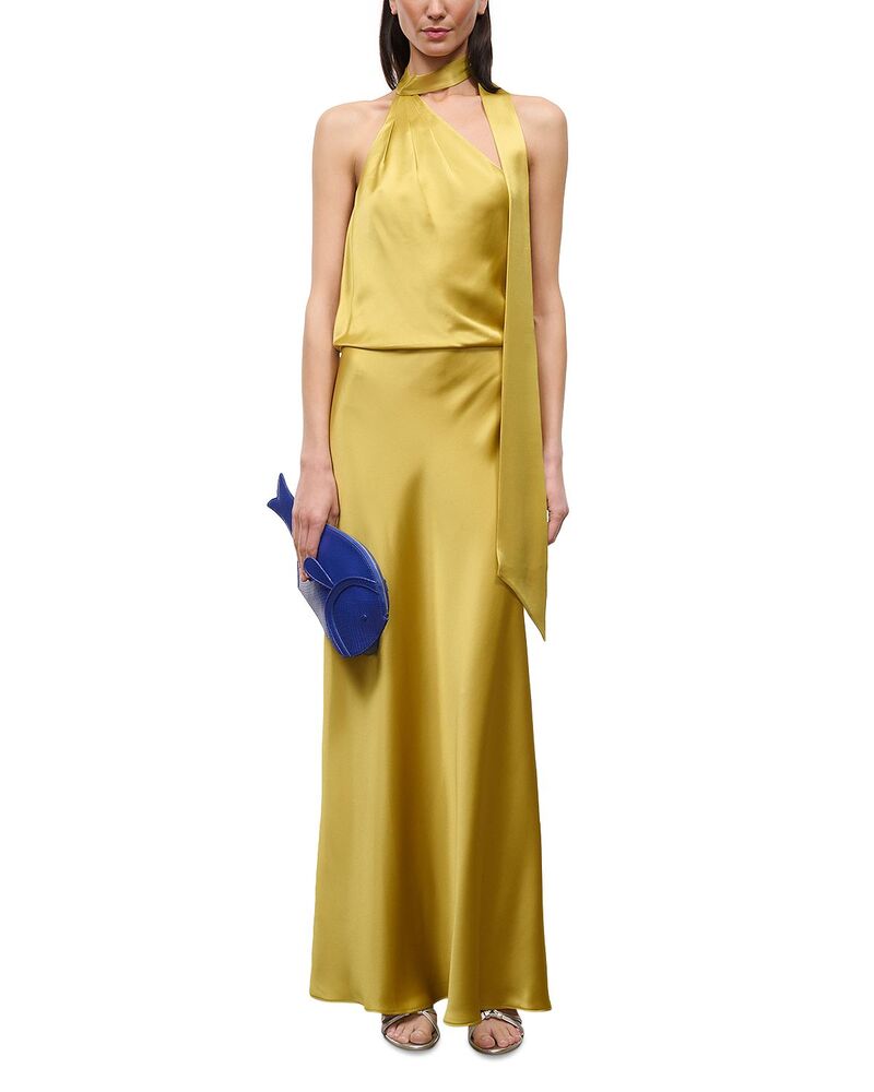 スタウド レディース トップス 衣装 STAUD Estelle Tie Neck Dress Citron