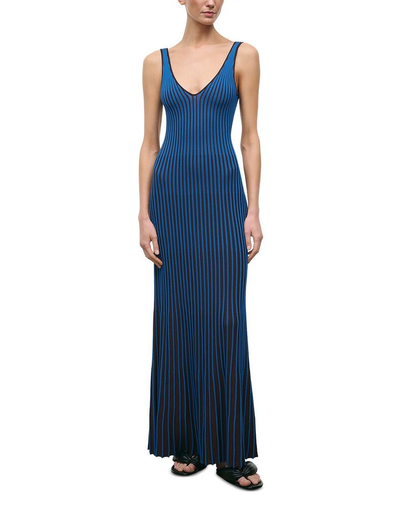 スタウド レディース トップス 衣裳 マキシ STAUD Claretta Maxi Dress Espresso/Cobalt 青緑色