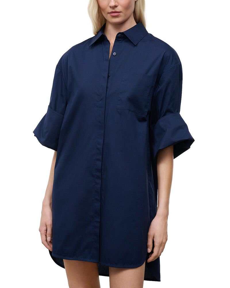 スタウド レディース トップス プルオーバー ミニ STAUD Nico Mini Shirtdress Navy 米国海軍