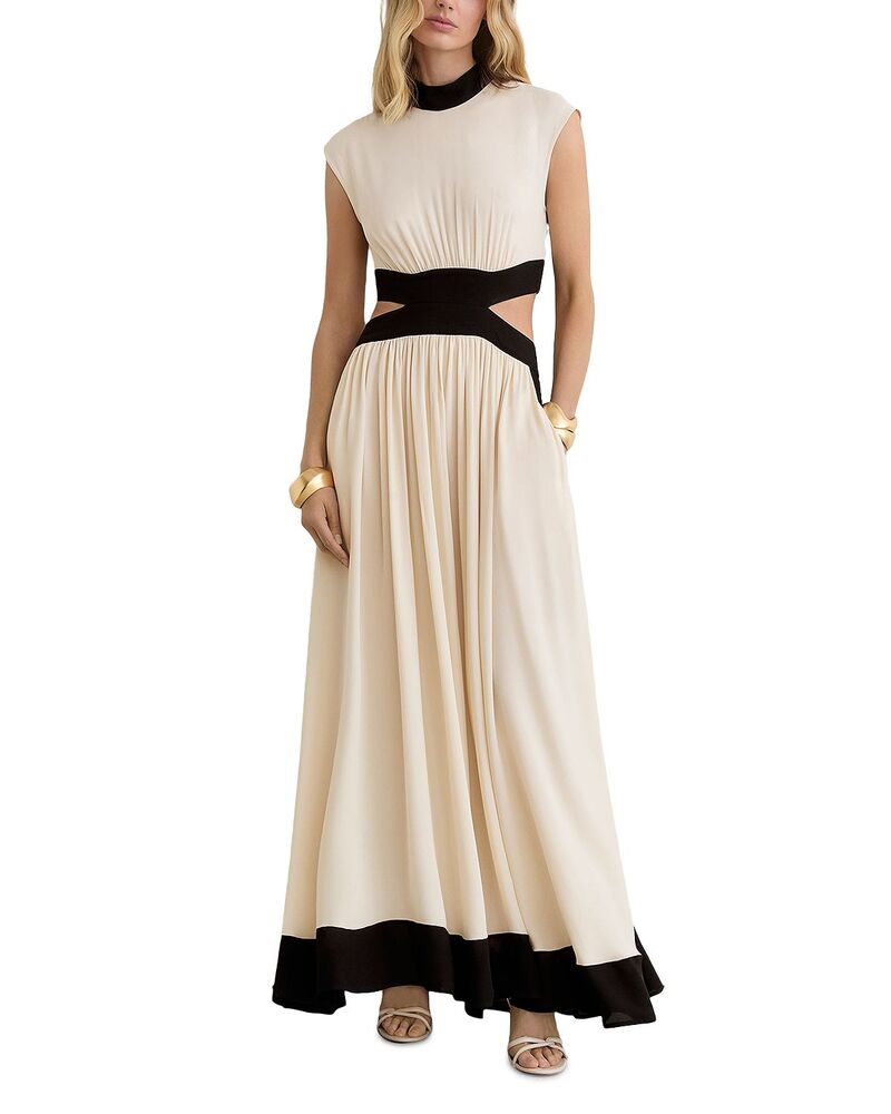 レイス レディース トップス 衣装 カットアウト マキシ REISS Keely Cutout Maxi Dress Ivory/Black 象牙色