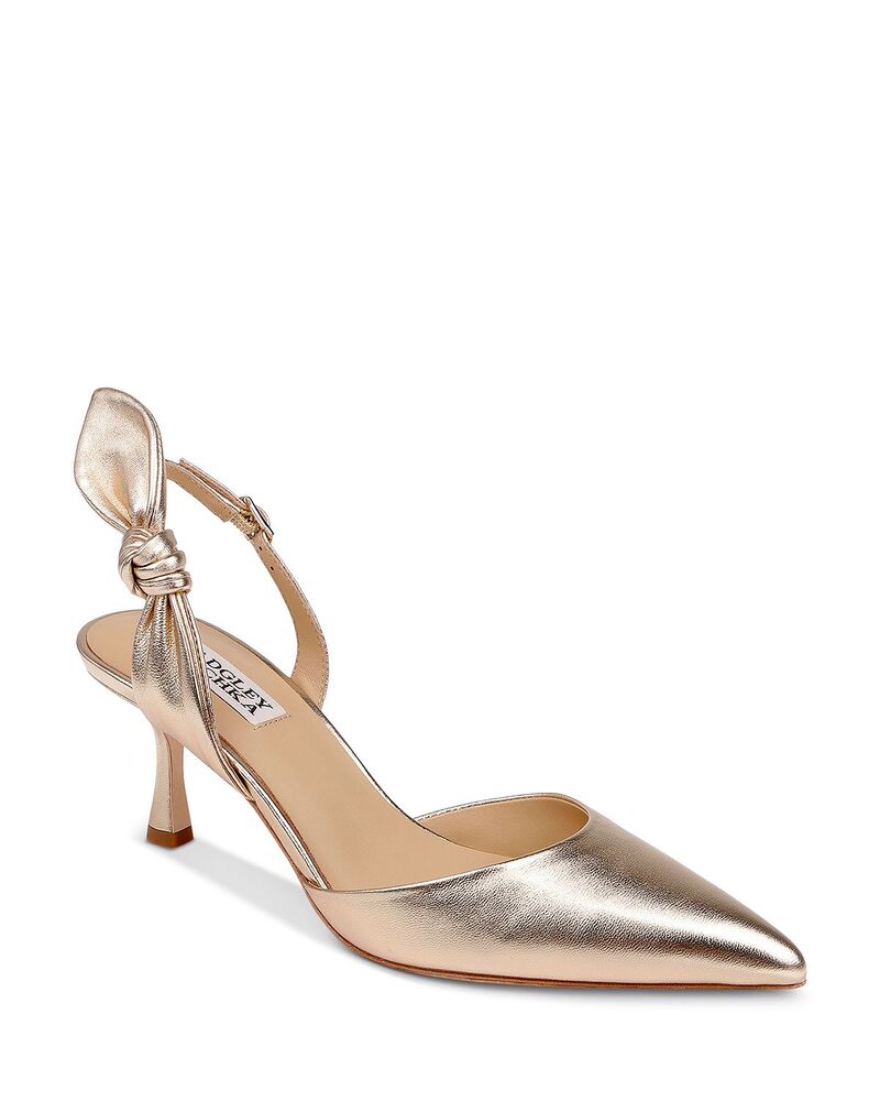 バッジェリーミシュカ レディース シューズ パンプス Badgley Mischka Women\u0027s Yuan Slingback Pumps Gold Metallic ゴールド