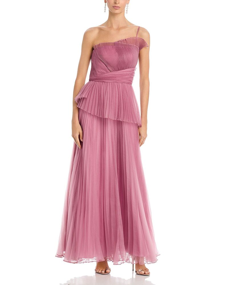 セイア レディース トップス 衣裳 筋目 Theia Delphine Pleated Organza Gown Dusk