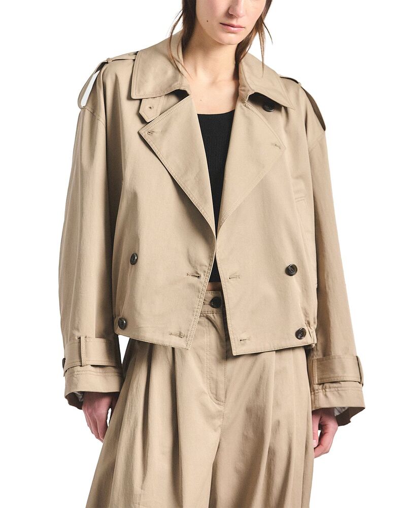 デレクラムテンクロスバイ レディース アウター 厚地の外套 クロップド Derek Lam 10 Crosby Emilio Cropped Trench Coat Latte