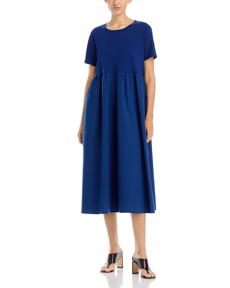 エイリーンフィッシャー レディース トップス 衣裳 MIDI Eileen Fisher Short Sleeve Midi Dress Deep Dive