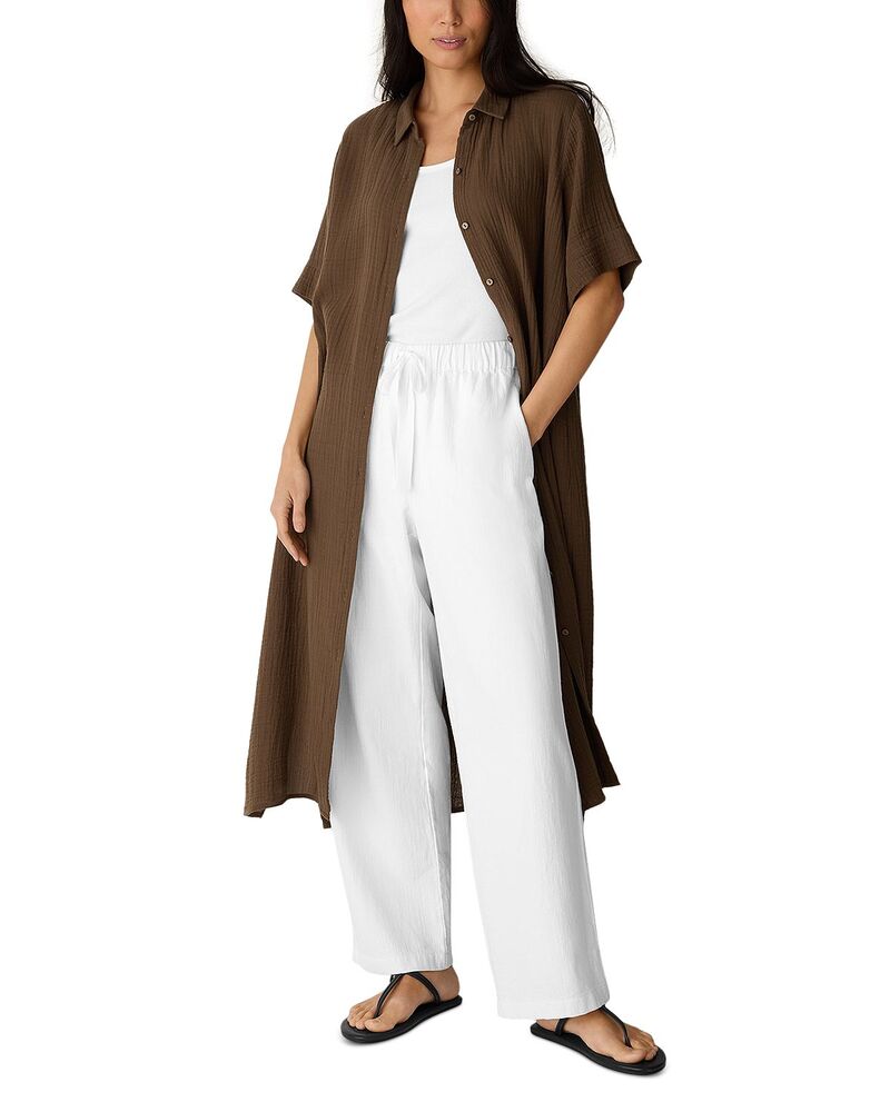 エイリーンフィッシャー レディース トップス シャツ ミディ Eileen Fisher Midi Shirtdress Hazelwood｜ReVida 店