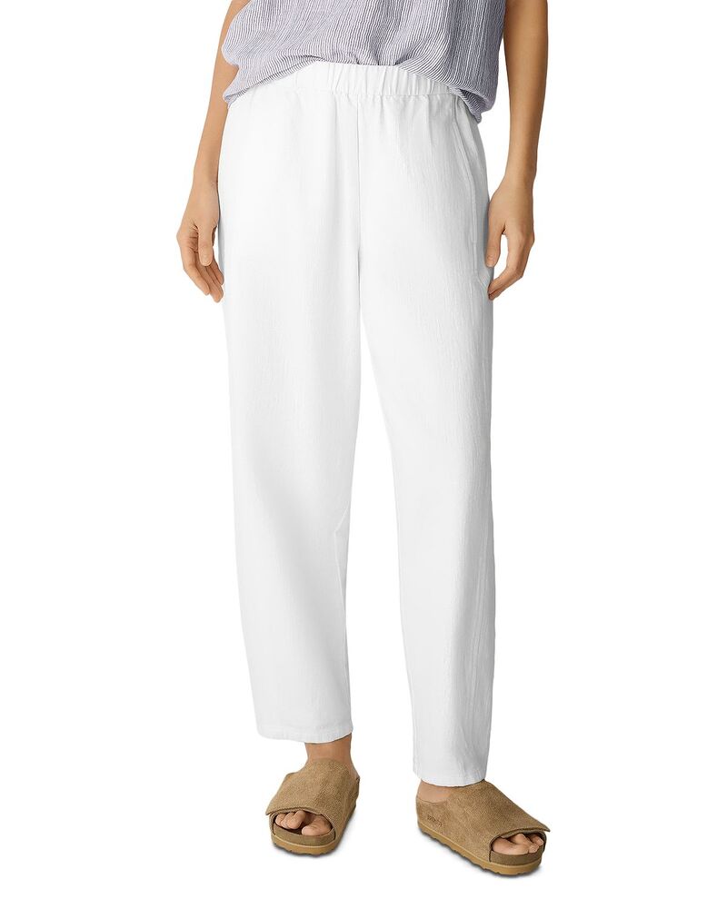 エイリーンフィッシャー レディース ボトムス 心地好いズボン下 綿織物 アンクル リネン Eileen Fisher Cotton Linen Lantern Ankle Pants White 白いこと
