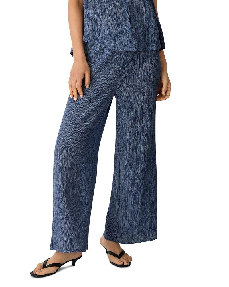 エイリーンフィッシャー レディース ボトムス 心地好いズボン下 アンクル Eileen Fisher Pliss Wide Ankle Pants Cornflower