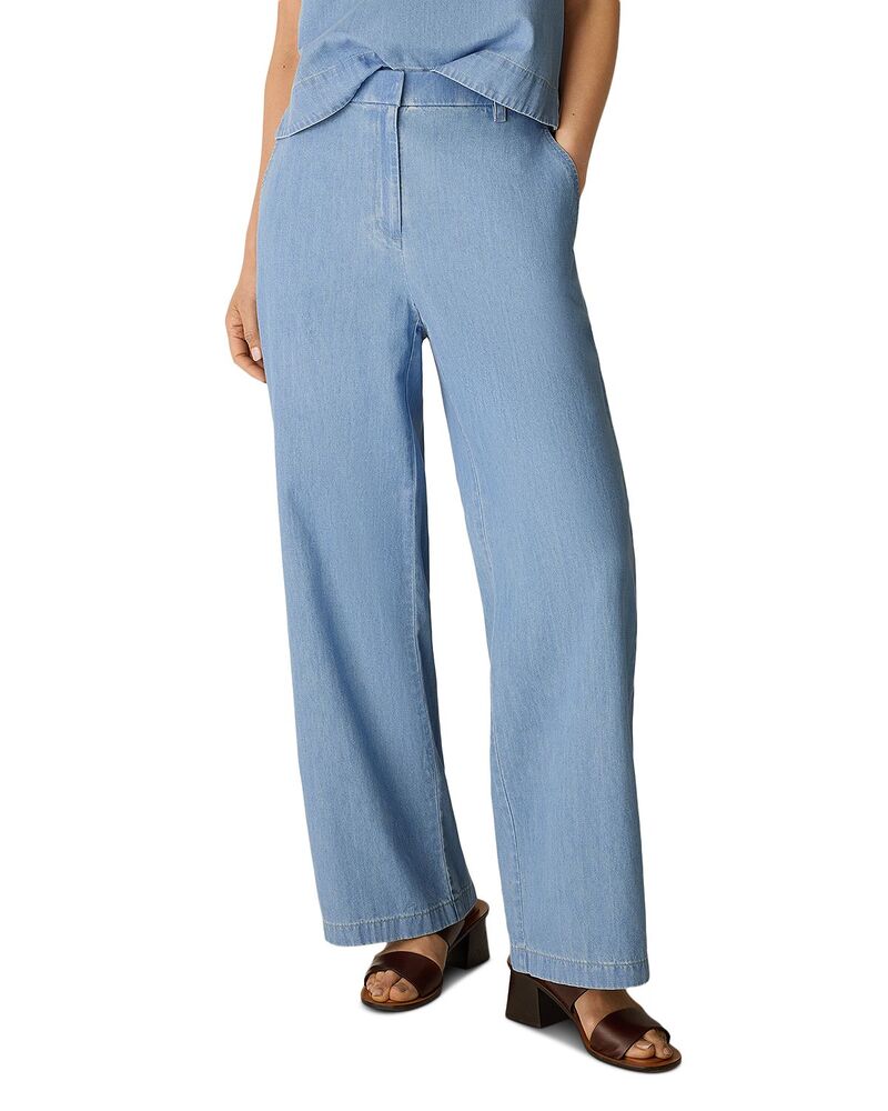 エイリーンフィッシャー レディース ボトムス 心地好いズボン下 ワイドレッグ 綿織物 Eileen Fisher Lightweight Cotton High Rise Wide Leg Pants Light