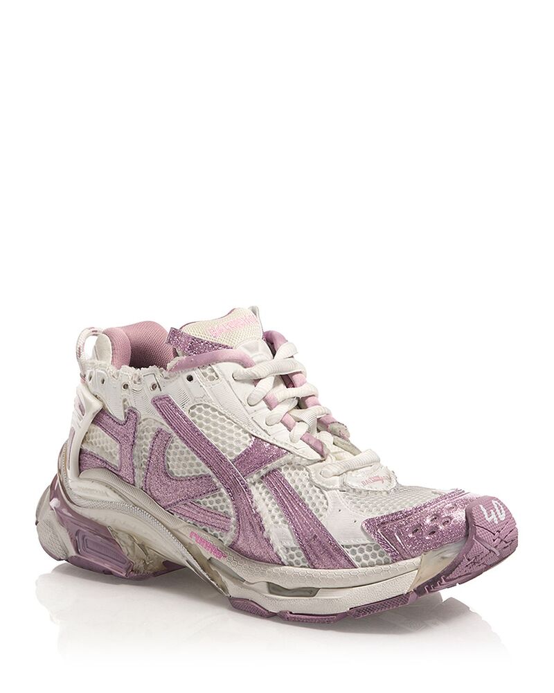 バレンシアガ レディース シューズ スニーカー Balenciaga Women\u0027s Runner Glitter Sneakers White/Lilac/Pink 白いこと