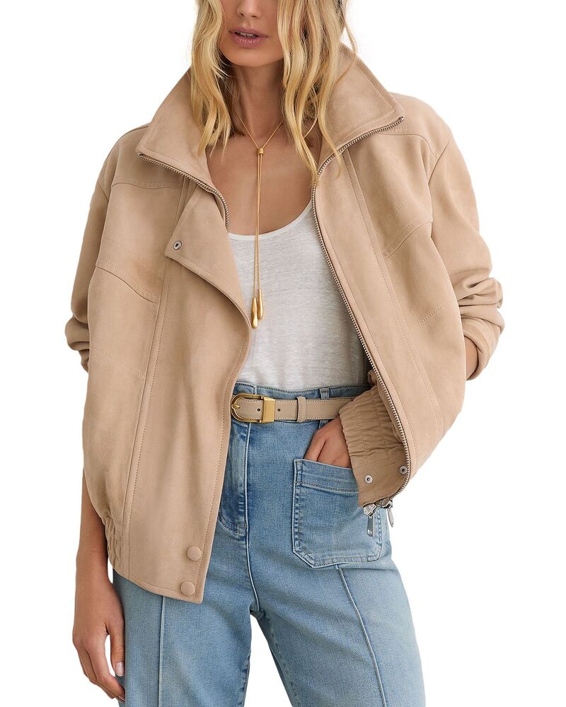 レイス レディース アウター 上衣・上衣 なめし革 REISS Petra Leather Jacket Neutral