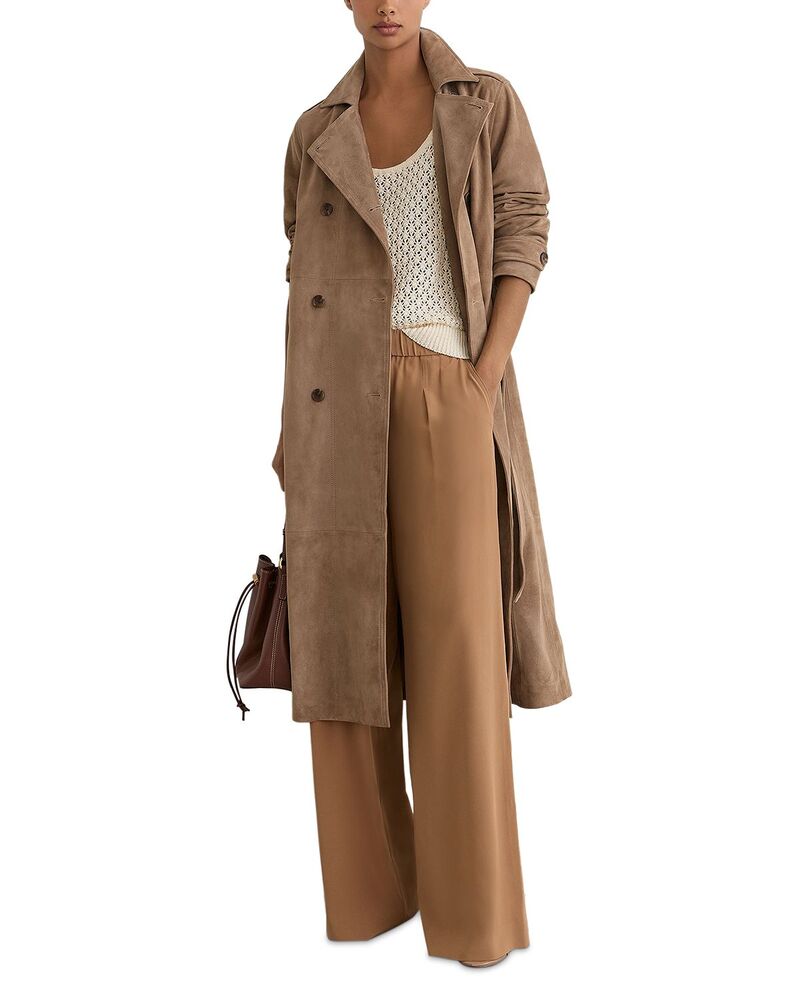 レイス レディース アウター 厚地の外套 なめし革 REISS Ester Leather Trench Coat Neutral