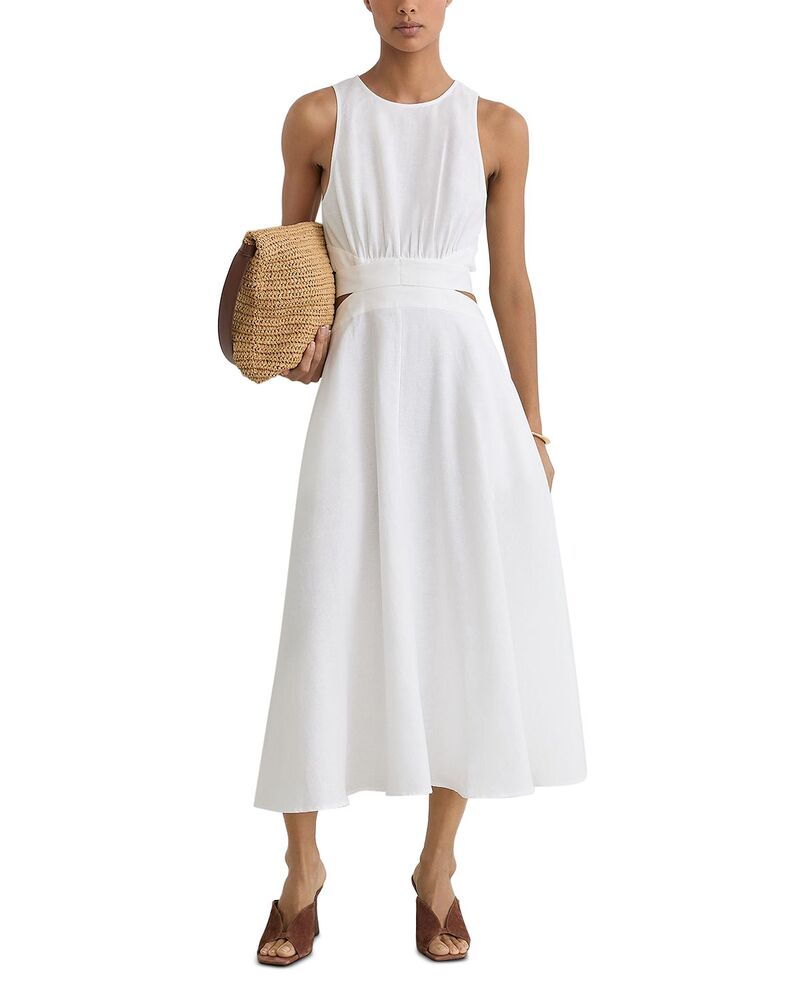 レイス レディース トップス 衣裳 REISS Hazel Round Neck Dress Ivory 象牙色