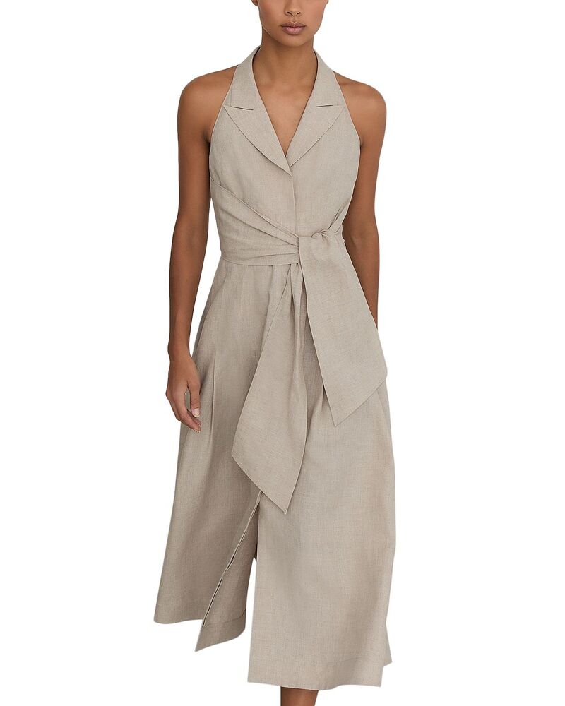 レイス レディース トップス 衣装 midi リネン REISS Tara Linen Midi Dress Neutral