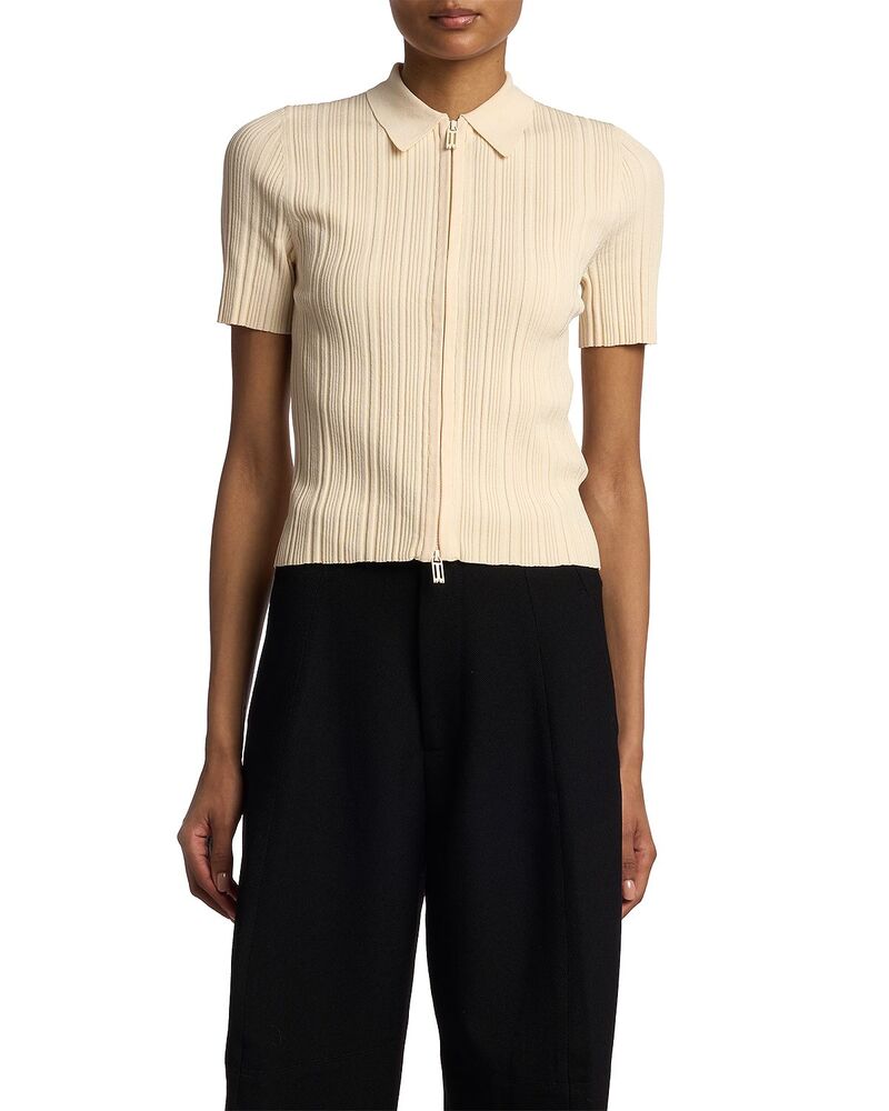 ヴィクトリア ベッカム レディース トップス スポーツシャツ 肋材 Victoria Beckham Ribbed Polo Top Elderflower