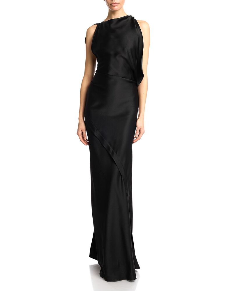 ヴィクトリア ベッカム レディース アンダー御召しもの ナイト爵御召しもの ドレープ ノースリーブ Victoria Beckham Sleeveless Draped Gown Black 黒いこと