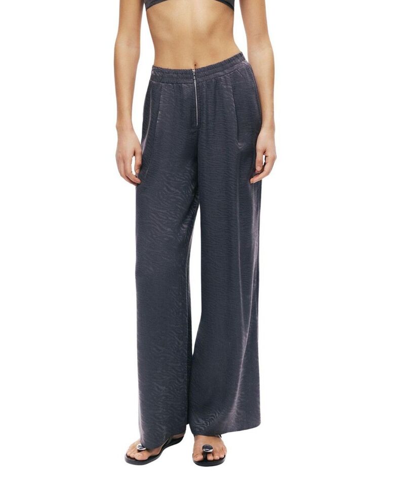 ノクチューン レディース ボトムス 心地よいズボン下 NOCTURNE Relaxed Straight-Leg Pants Anthracite