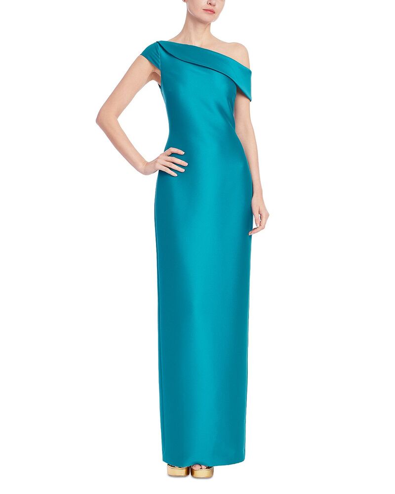 バッジェリーミシュカ レディース アンダー御召しもの ナイト爵御召しもの Badgley Mischka One Shoulder Gown Teal ティール