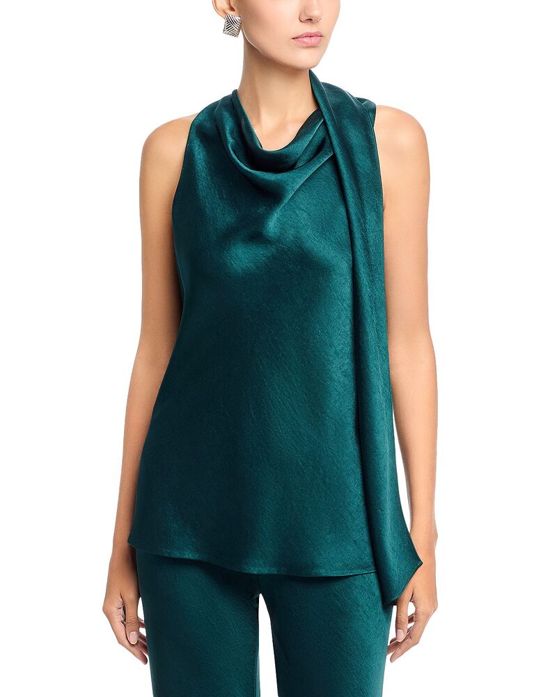 ヴィンス レディース トップス プルオーバー 繻子 Vince Fluid Satin Scarf Top Juniper