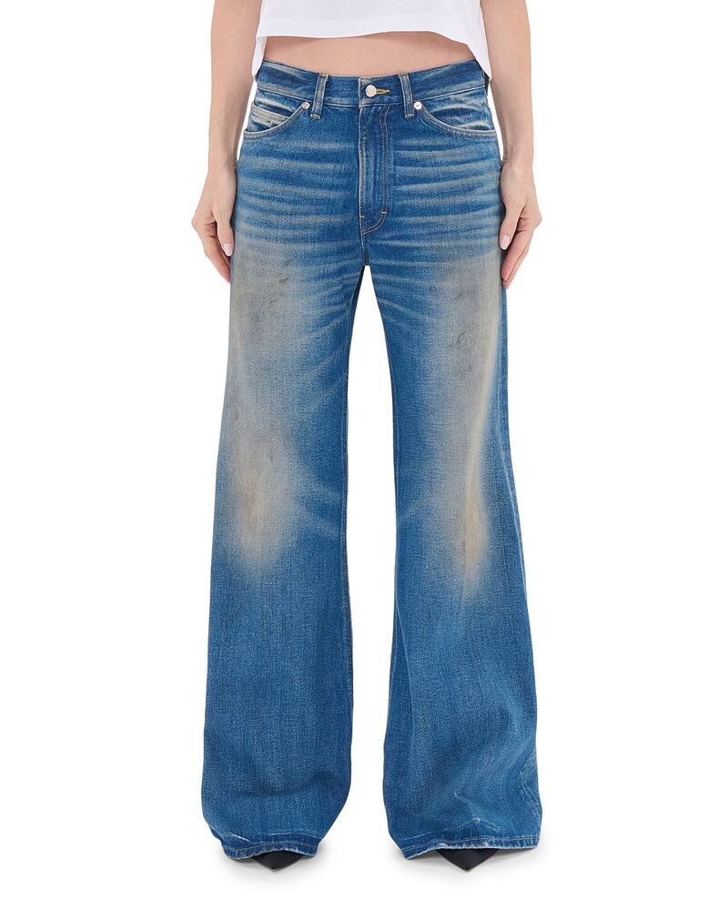 ご機嫌冷やりとした レディース ボトムス ジーンズズボン下 デニム HAIKURE Clara Mid Rise Relaxed Jeans インチ Jane Blue 青み