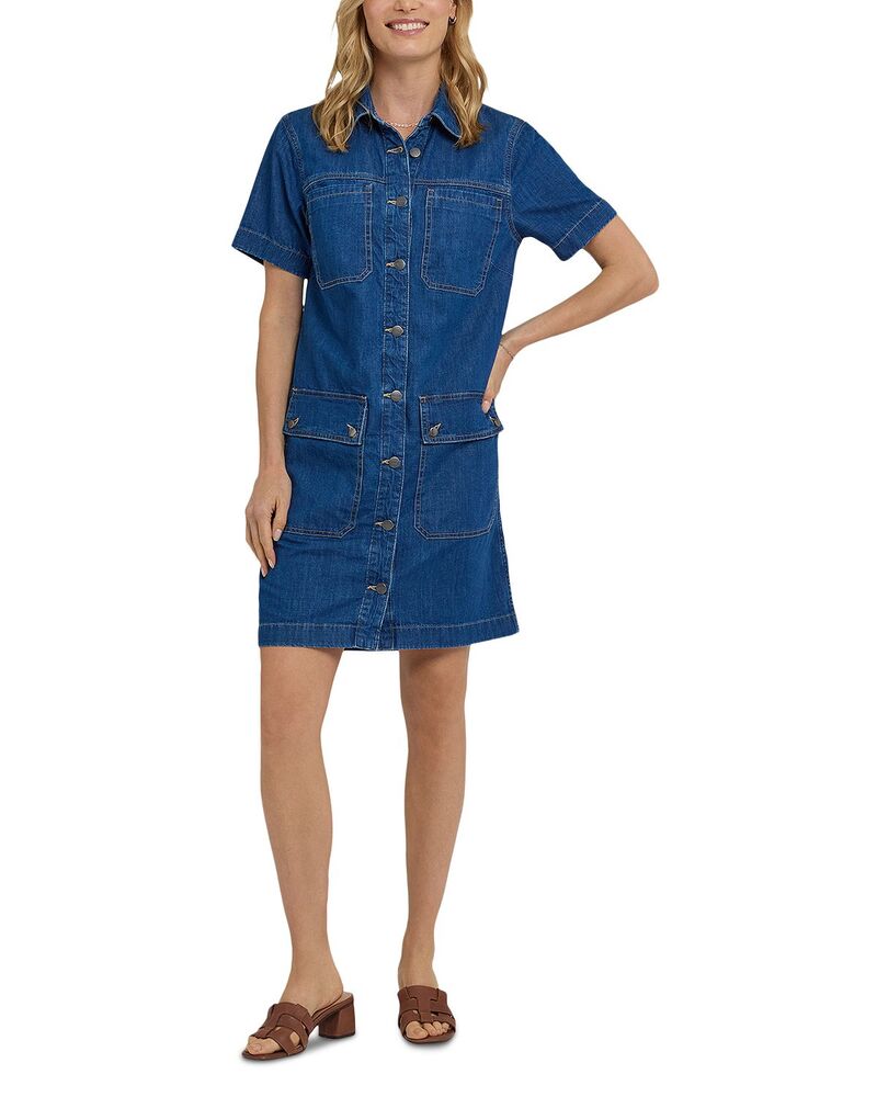 エヌワイディージェイ レディース トップス 衣装 ジーンズ NYDJ Denim Utility Dress Medium Indigo インディゴ