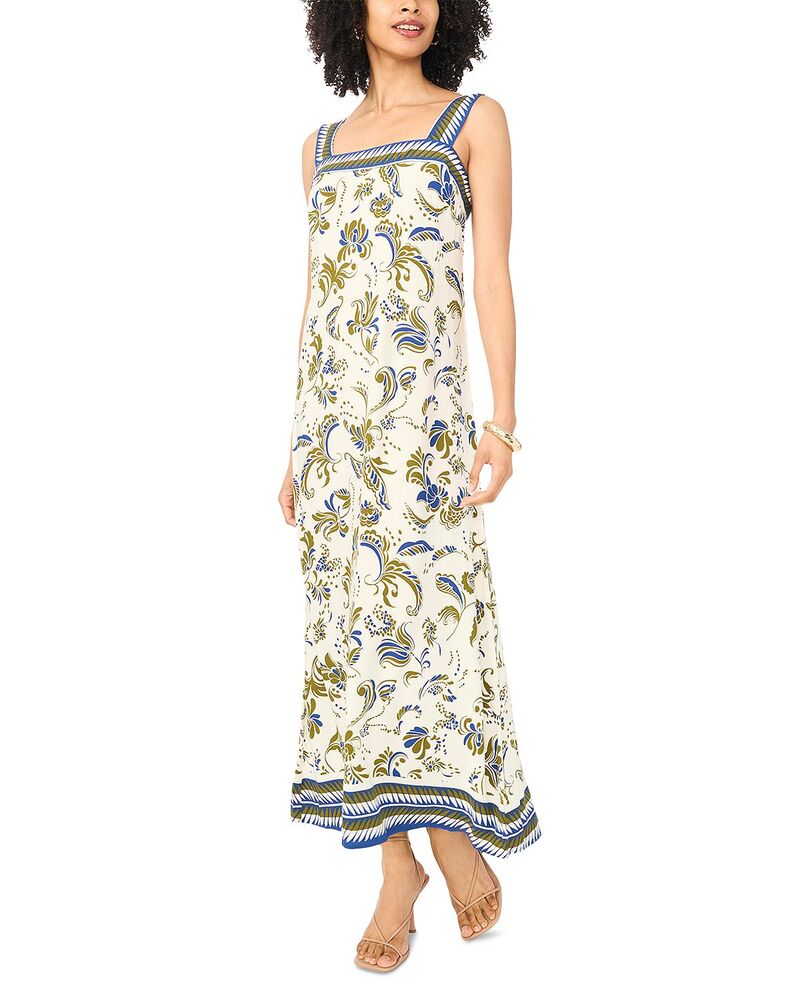 ヴィンスカムート レディース トップス ワンピース シャーリング マキシ VINCE CAMUTO Smocked Back Square Neck Maxi Dress New Ivory アイボリー｜ReVida 店