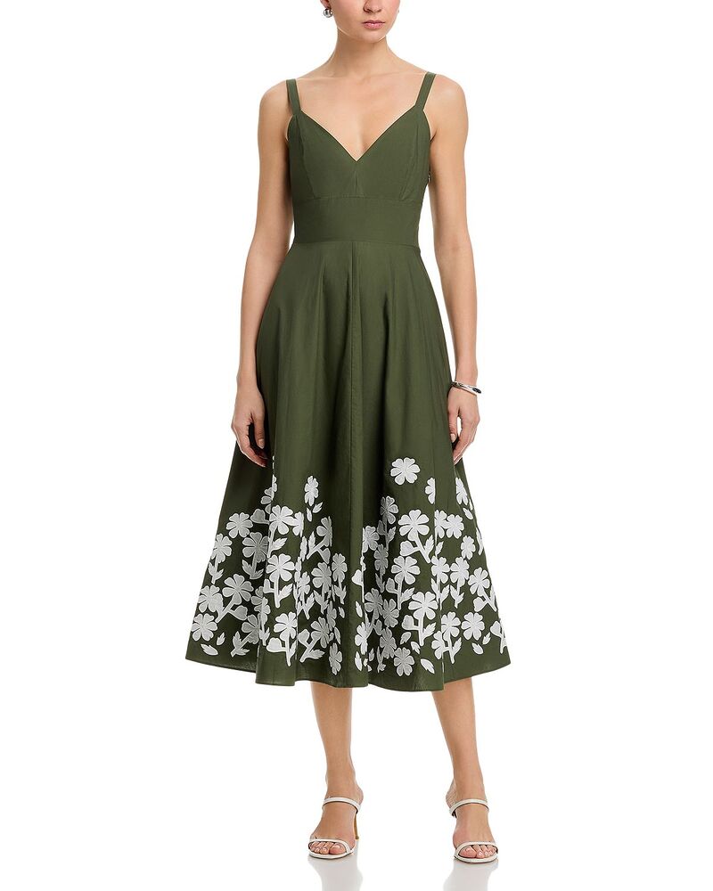 エリータハリ レディース トップス 衣装 Elie Tahari The Victoria Dress Dark Sage and Ivory 象牙色