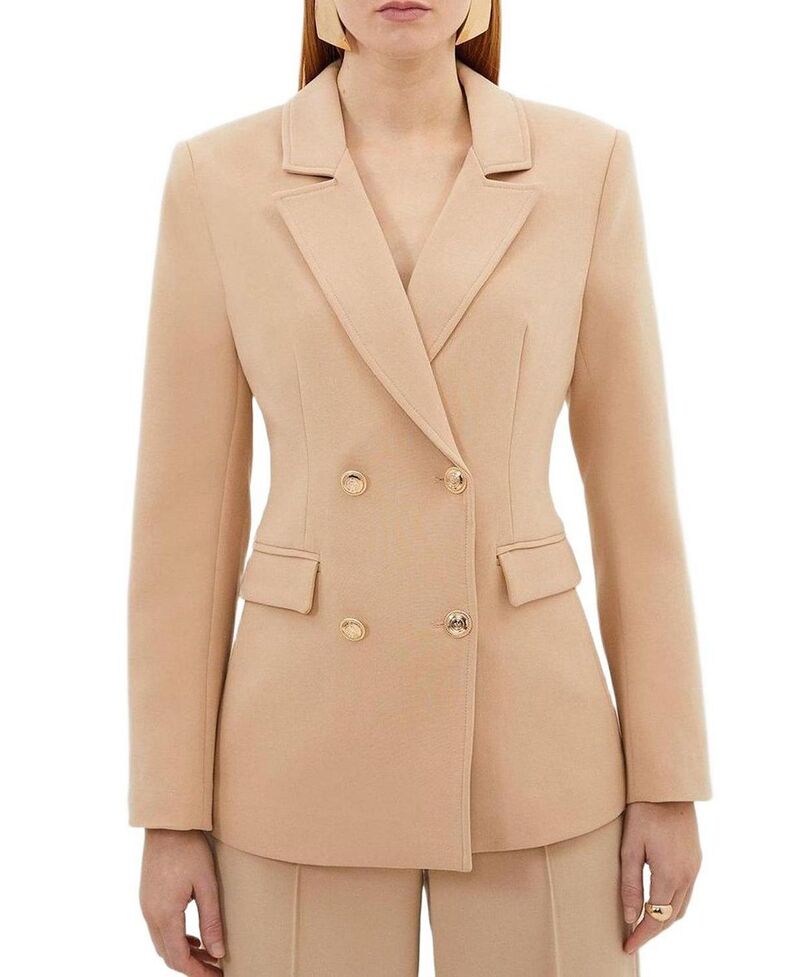 カレンミレン レディース アウター 上衣・上衣 スポーツジャケット Karen Millen Tailoredoubled Breasted Blazer Camel 駱駝